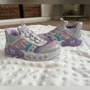 Skechers Slip-Ins Kids Sneakers - Silver and Purple